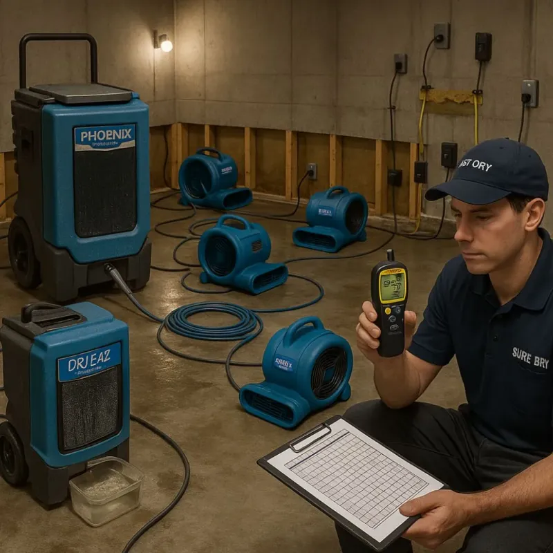 Structural Drying and Dehumidification process in North DeLand, FL